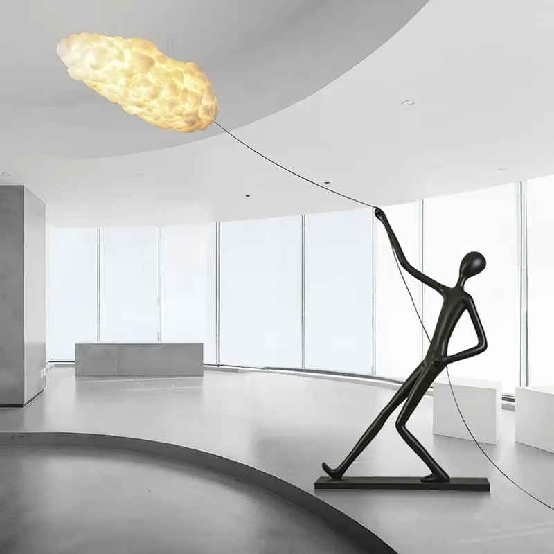 Resin Art On Floor - 樹脂製LEDフロアランプ,家の装飾,クラウドアートのデザイン,ヴィラ,ロビー,展示ホール,大きな彫刻