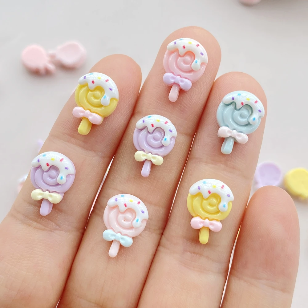 Resin Art Workshop - 芸術的なネイル用のミニ3D樹脂ロリポップ,30個,アイスクリーム,フラットバック,ラインストーン,スクラップブック,DIY,装飾,ジュエリーアクセサリー,工芸品