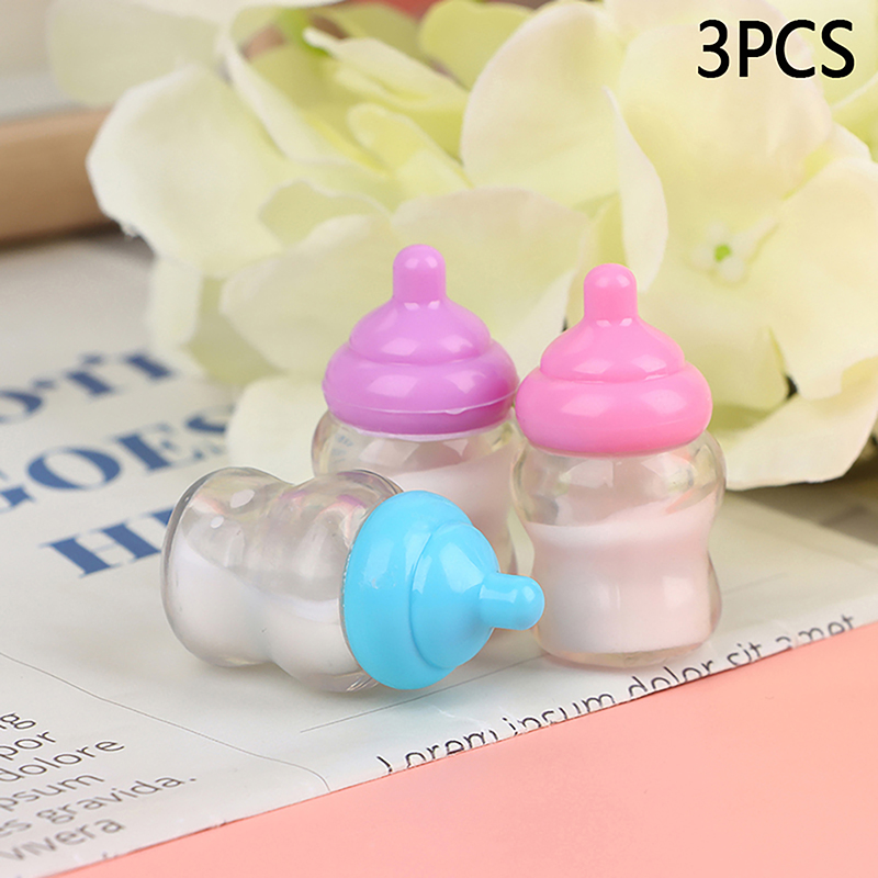 Resin Art Bottle - 3 個ドールハウス哺乳瓶アクセサリーままごとおもちゃ家具ドールハウスミニチュアアクセサリー