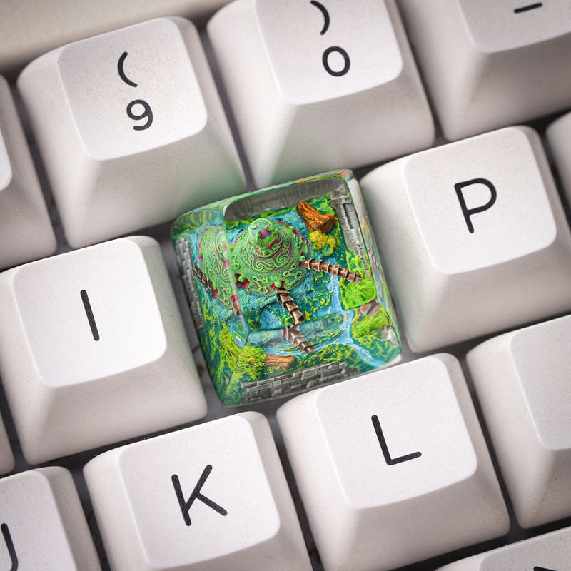 Resin Art And Decor - オーガニズムレジンキーキャップ クリエイティブアート キーボードデコレーション ゲームアニメフィギュアテーマ 3D風景 交換可能なキーボードキー