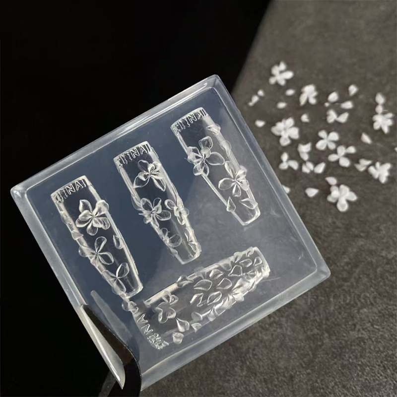 Resin Art Template - **1PC 3D 花ネイルモールド DIY シリコーンネイルツールユリの花びらネイルデザイン樹脂モールドネイルアート彫刻テンプレート**