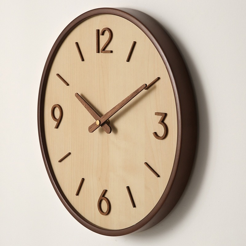 Resin Art Clock - 現代の木製サイレントアート壁時計シンプルな木目寝室時計高級多機能玄関ホールホームアクセサリー
