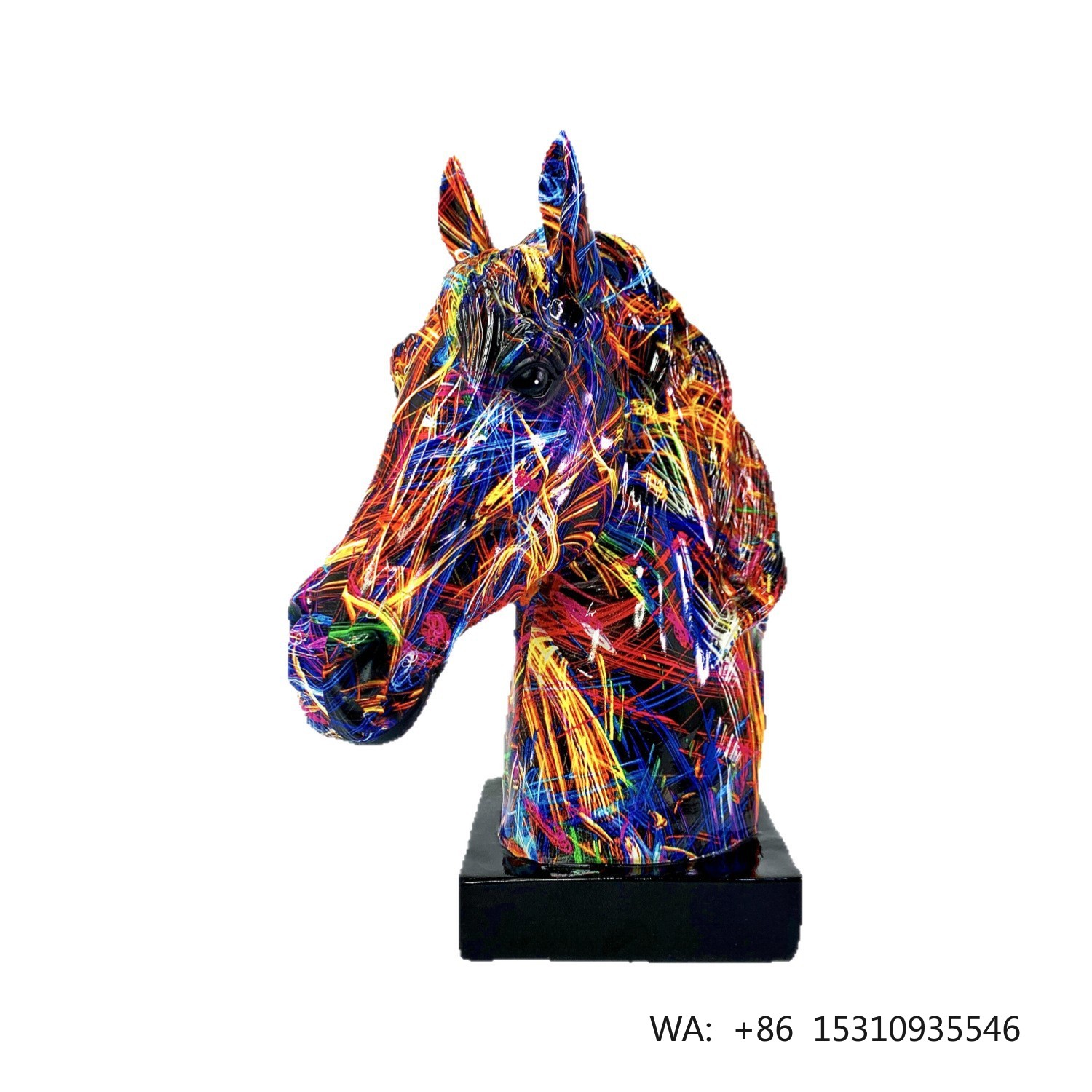 Resin Art And Decor - クリエイティブな樹脂製馬の頭飾り、オフィスデスクトップ装飾、ニッチアート、馬年のマスコット