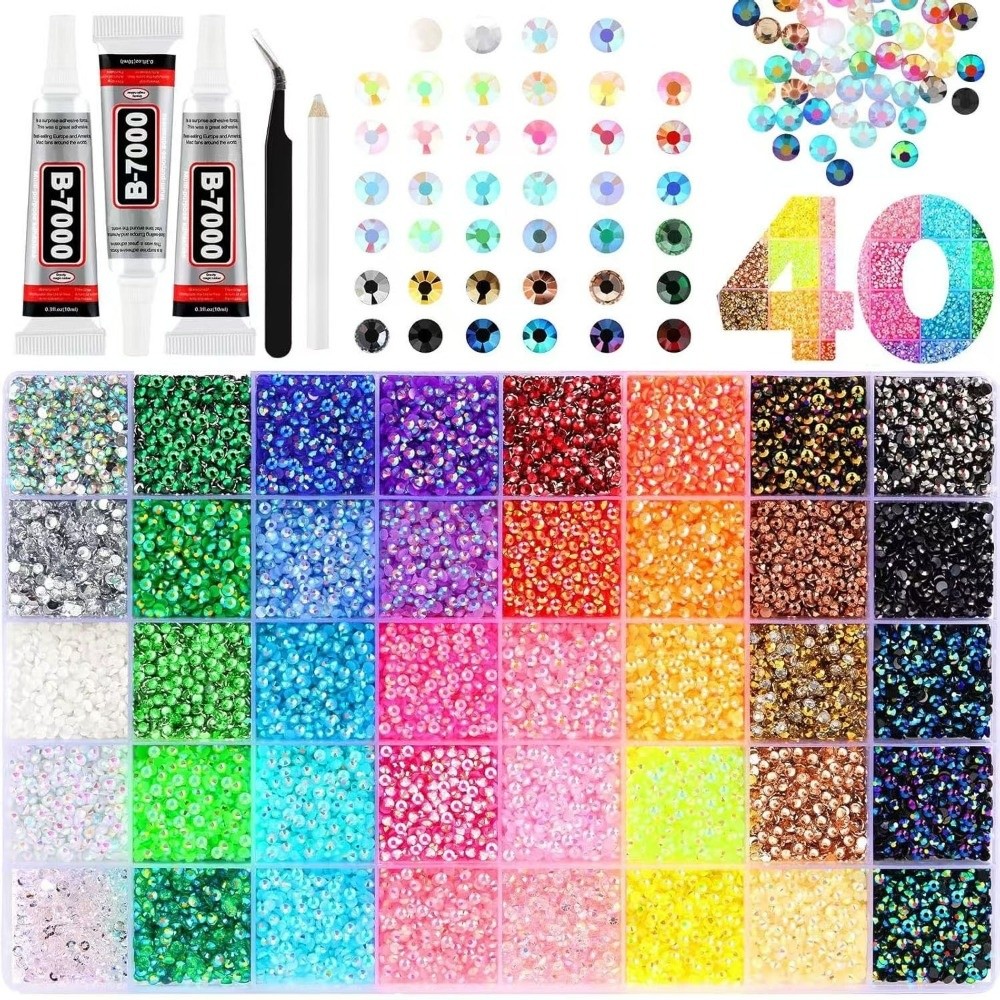Resin Art Workshop - ホットマルチカラーレジンラインストーンキットDIYデコレーションダイヤモンドアートフラットバックジェムスパークリングジェリーラインストーンメイクアップアクセサリー用
