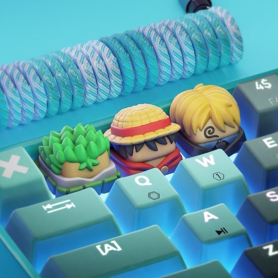 Resin Art Workshop - 新しいかわいいワンピースルフィキーキャップゾロサンジアニメ漫画パーソナライズされた DIY 樹脂アート ESC キーボードキーキャップアクセサリーギフト