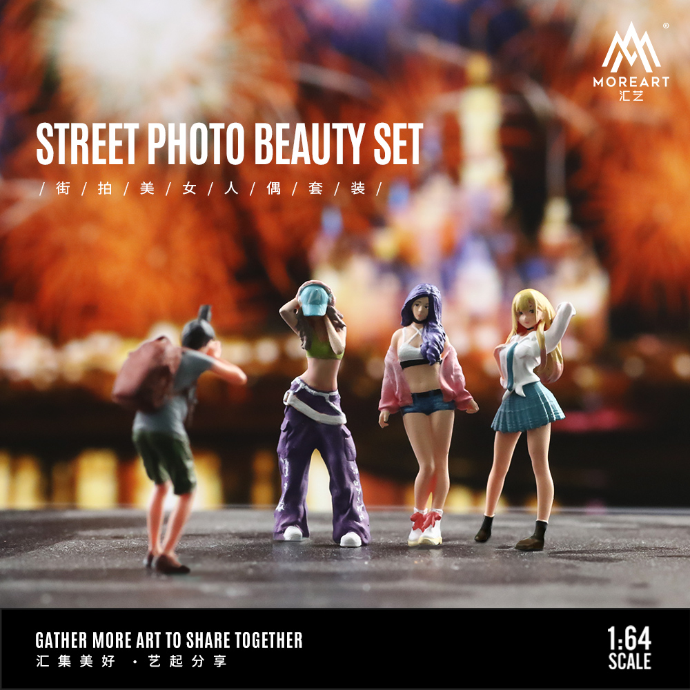 Resin Art And Decor - More Art 1:64 アクションフィギュアセット、ストリートショットビューティードールセット装飾フィギュアモデル、ディスプレイ、コレクション、ギフト用