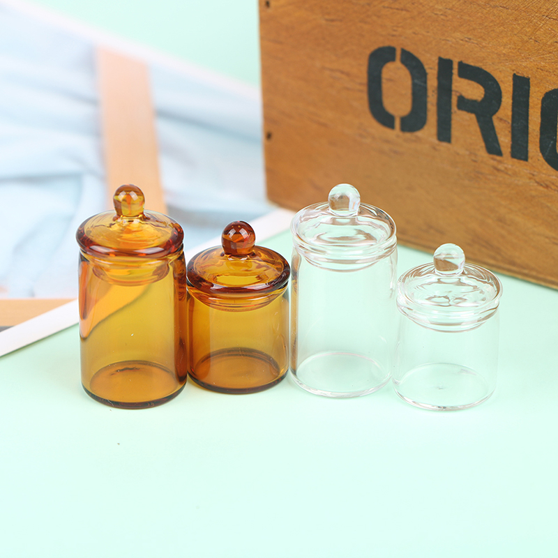 Resin Art Bottle - ドールハウスミニガラスキャンディジャー、コーヒー豆収納ボトル、キッチン装飾おもちゃ、1:12