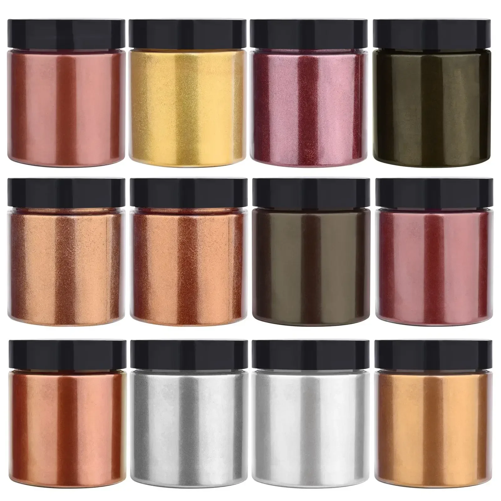 50 グラム/ボトルメタリックグリッターパウダーゴールドシル - Resin Art Glitter のレビューと価格