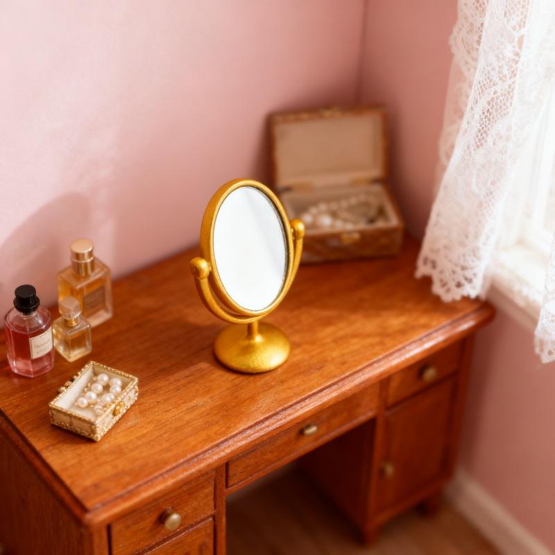 1 個ミニチュアレトロミラードレッシングテーブルシーンモデル - Resin Art Furniture のレビューと価格