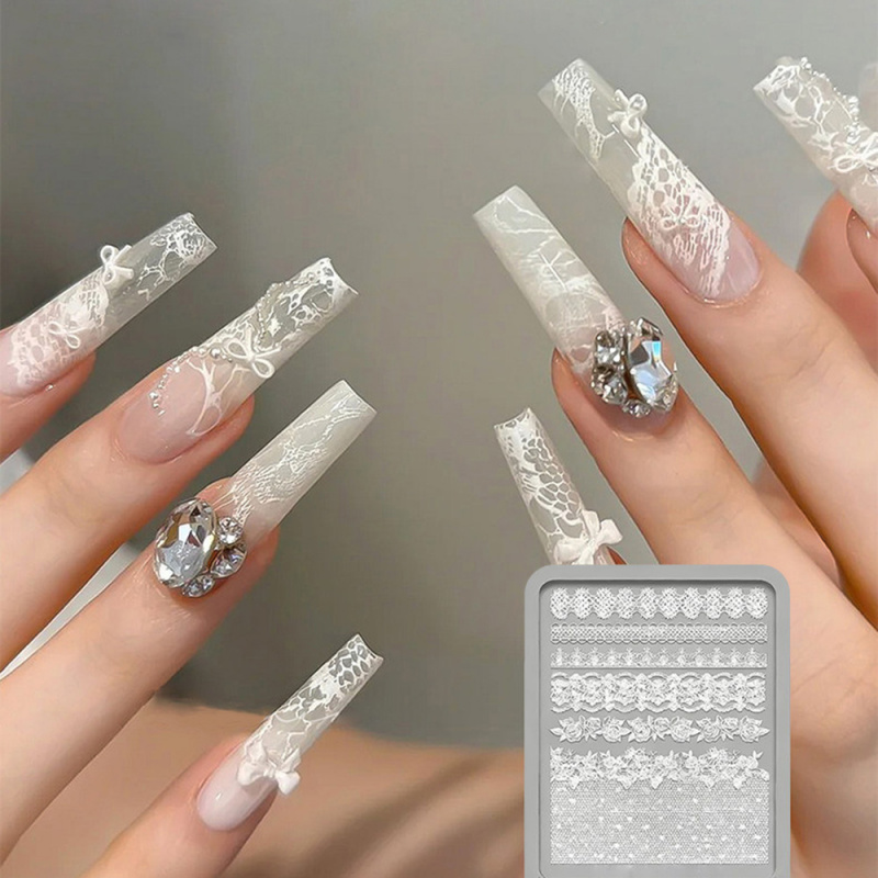 1pc レース 3D シリコーンネイルモールドシリコーンロー - Resin Art Rose のレビューと価格