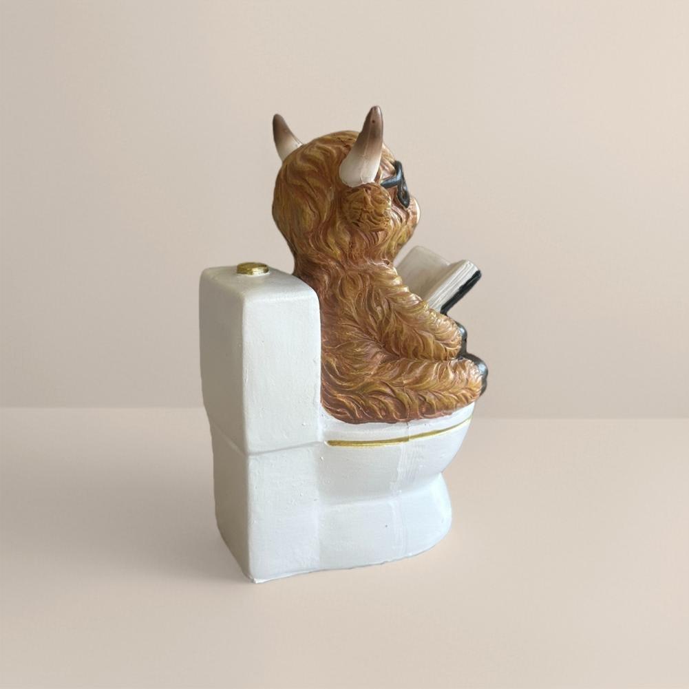 1/3個入り バスルーム ハイランドカウ フィギュア 入浴  - Resin Art Book のレビューと価格