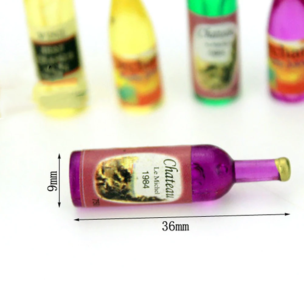 6 個 1/12 ドールハウスミニチュアミニ樹脂ワインボトル - Resin Art Bottle のレビューと価格