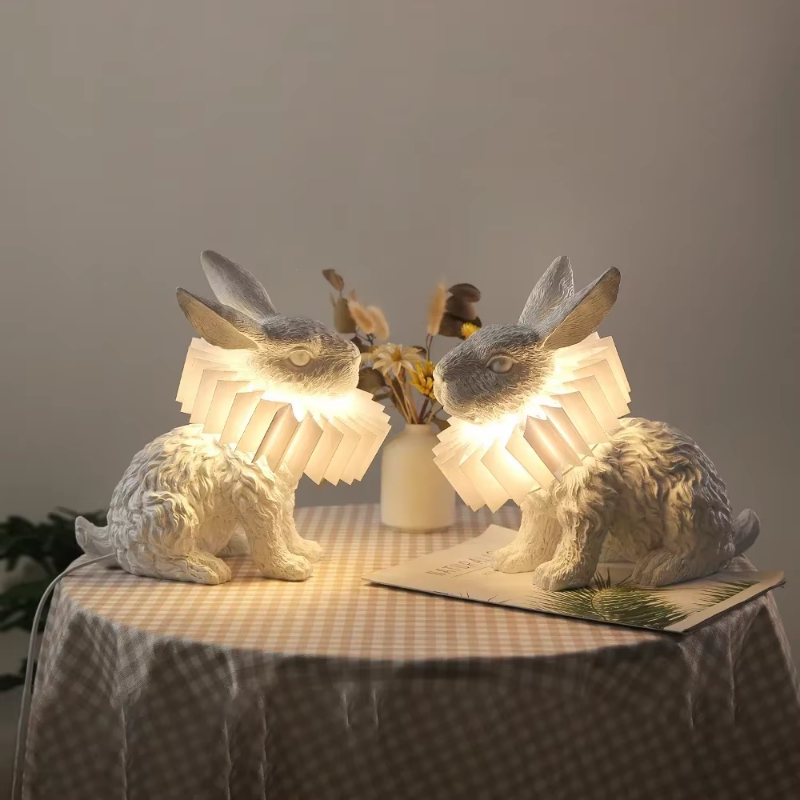 ウサギのテーブルランプかわいい樹脂動物テーブルライト子供部屋 - Resin Art On Floor のレビューと価格