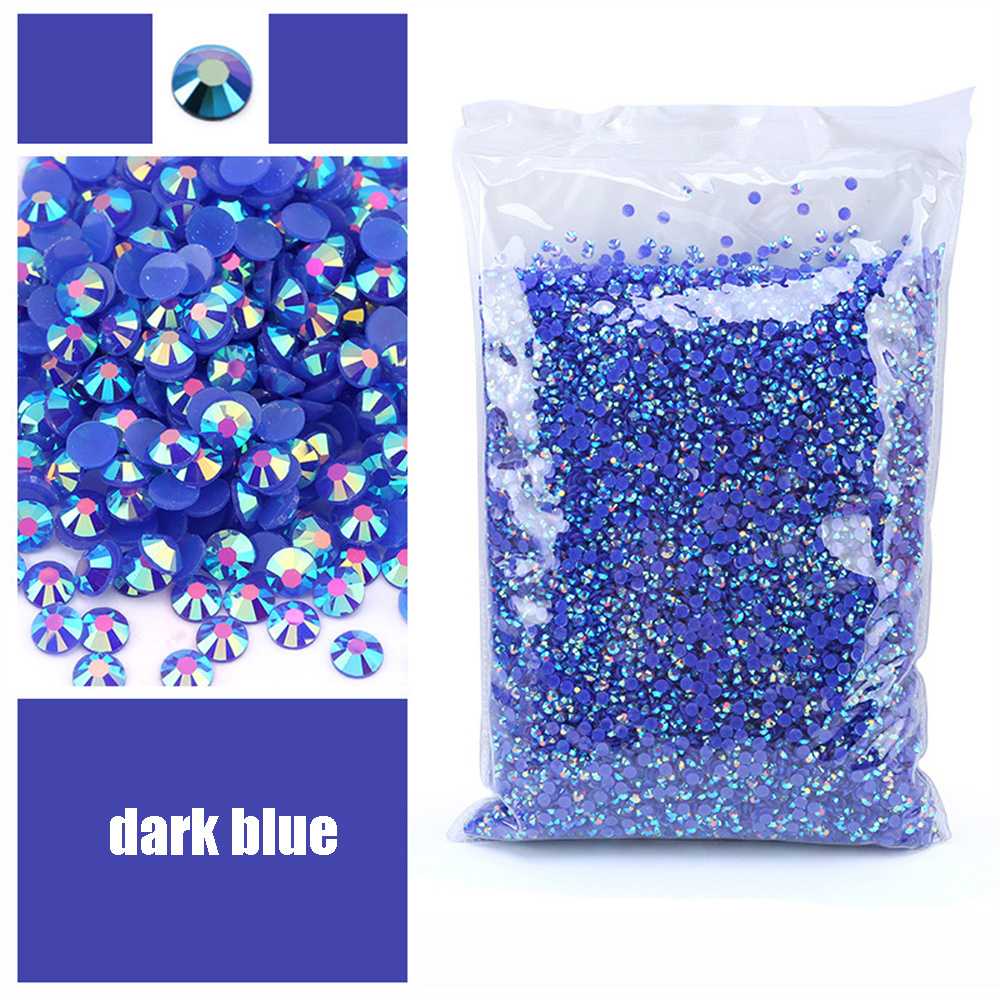 ダークブルーのフラットバック樹脂ラインストーン、非ホットフィ - Resin Art Quantity のレビューと価格