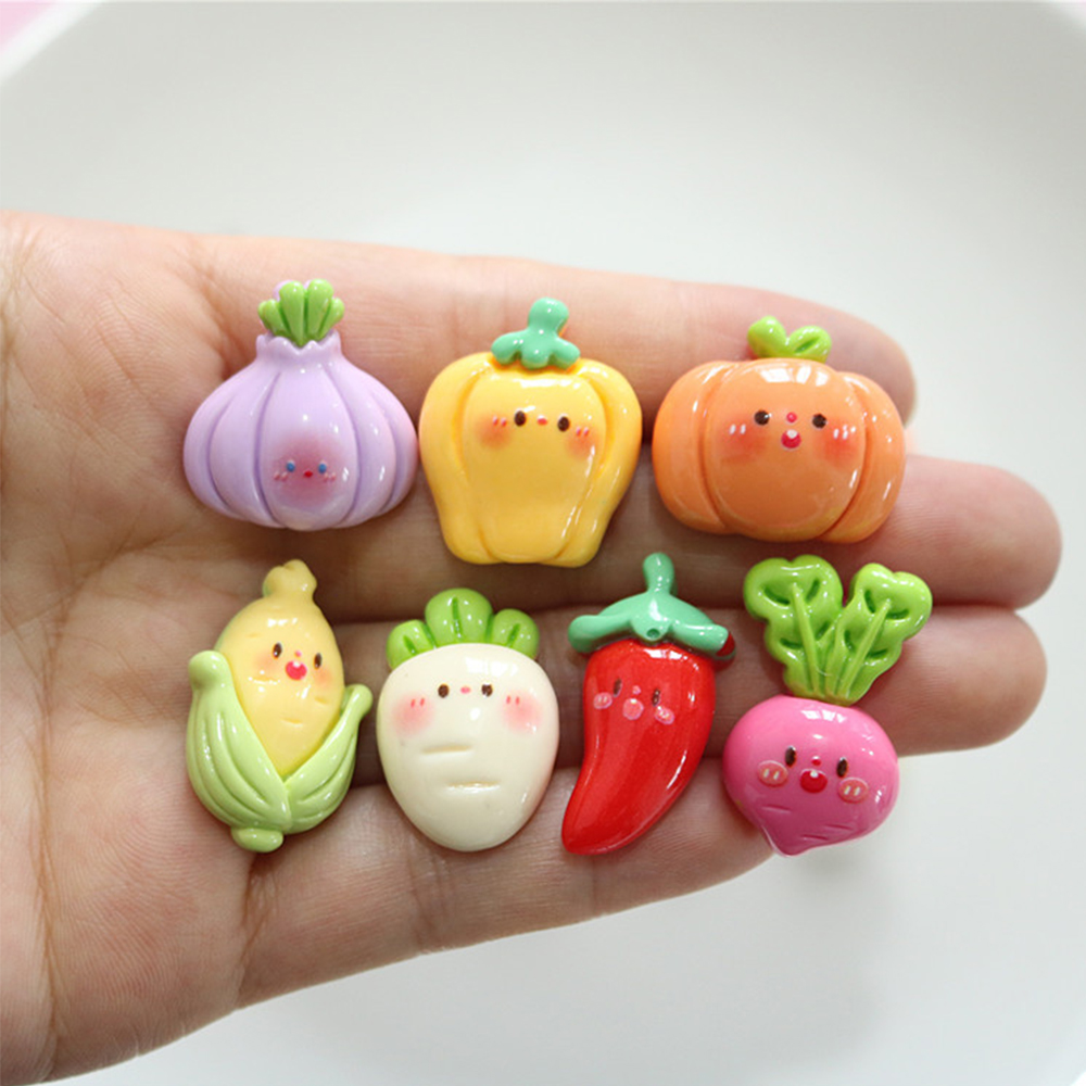 10 個光沢のある野菜シリーズ樹脂フラットバックカボションヘ - Resin Art Glitter のレビューと価格