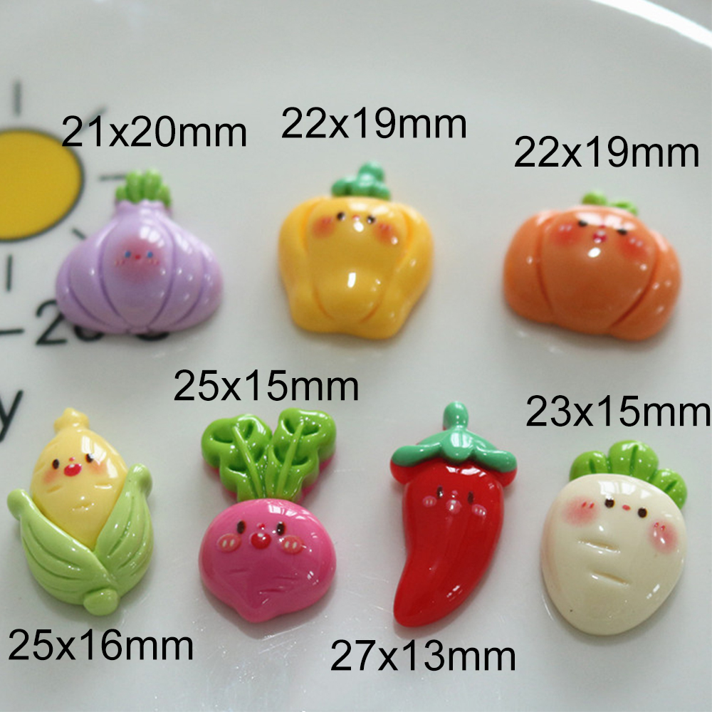 10 個光沢のある野菜シリーズ樹脂フラットバックカボションヘ - Resin Art Glitter のレビューと価格