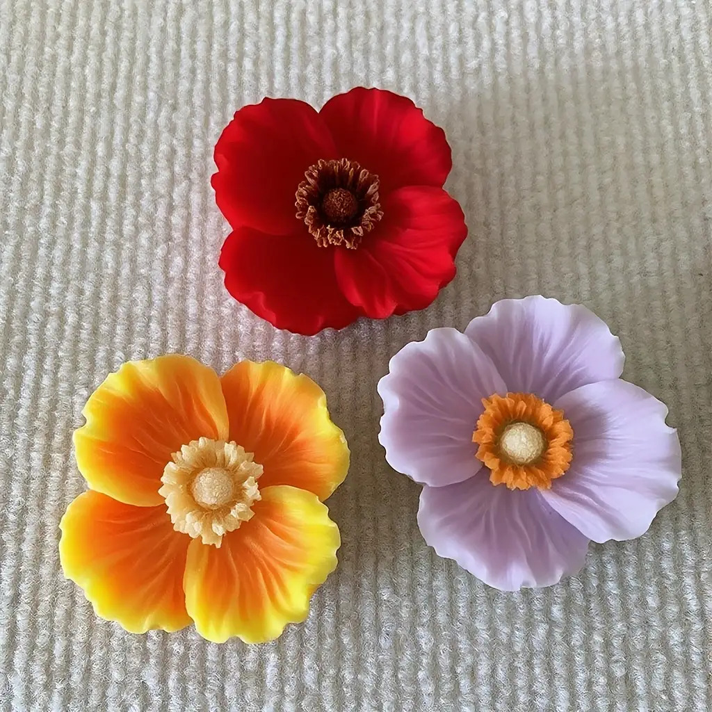 花の形をしたシリコンキャンドル型、石鹸、粘土、樹脂工芸品、家 - Resin Art Furniture のレビューと価格