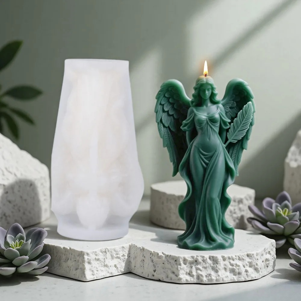 翼女神香りのシリコーンキャンドルモールド DIY 祈り天使の - Resin Art Furniture のレビューと価格