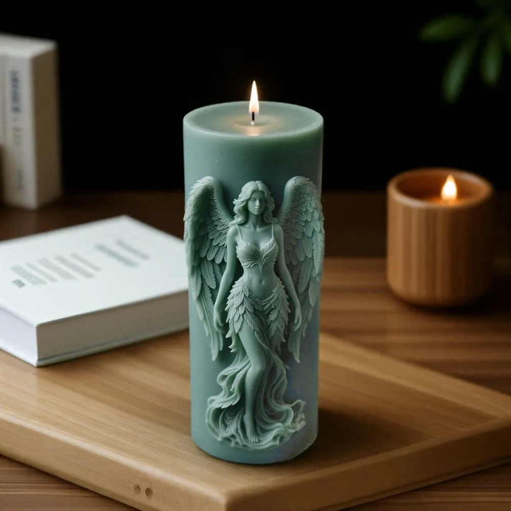 翼女神香りのシリコーンキャンドルモールド DIY 祈り天使の - Resin Art Furniture のレビューと価格