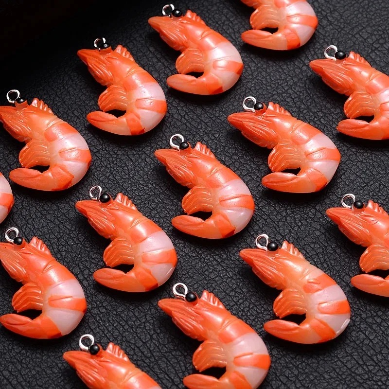 10 個アクリル樹脂漫画シーフードチャーム 3D 模擬ロブス - Resin Art Handmade のレビューと価格