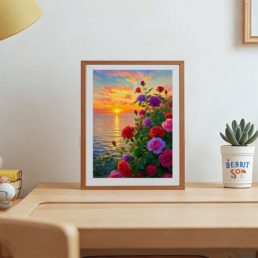 AZQSD ダイヤモンドアート絵画 バラの花のラインストーン - Resin Art Rose のレビューと価格