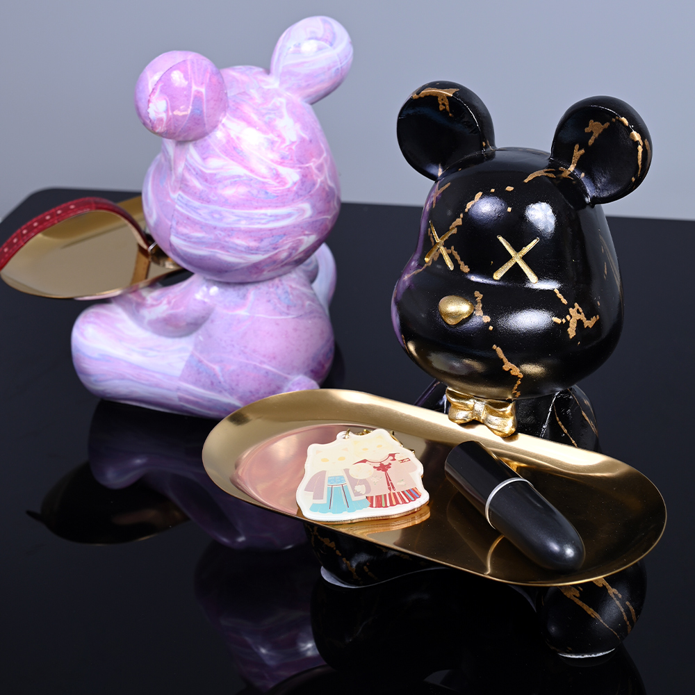カラフルなクマの彫像や彫刻執事フィギュア装飾品インテリア北欧 - Resin Art Furniture のレビューと価格