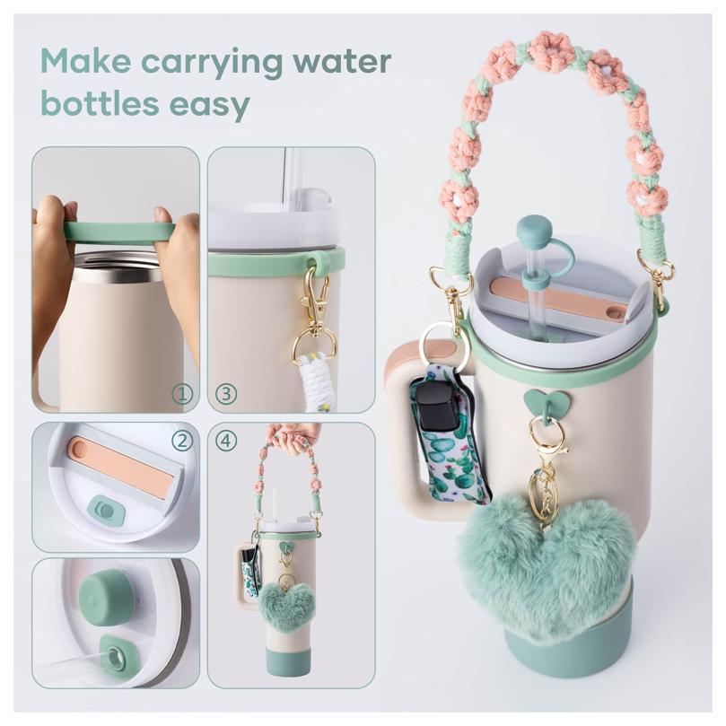 スタンレーボトル用レジンストローキャップセット、シリコンハン - Resin Art Bottle のレビューと価格