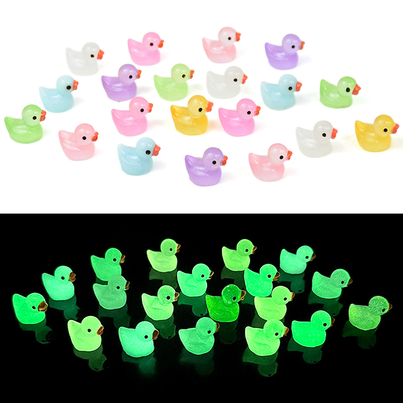 10/20 個発光ミニカラフルなアヒルの飾りミニチュアフィギ - Resin Art Furniture のレビューと価格