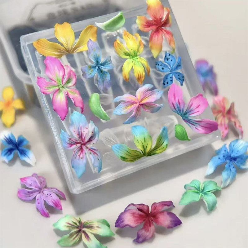 **1PC 3D 花ネイルモールド DIY シリコーンネイル - Resin Art Template のレビューと価格