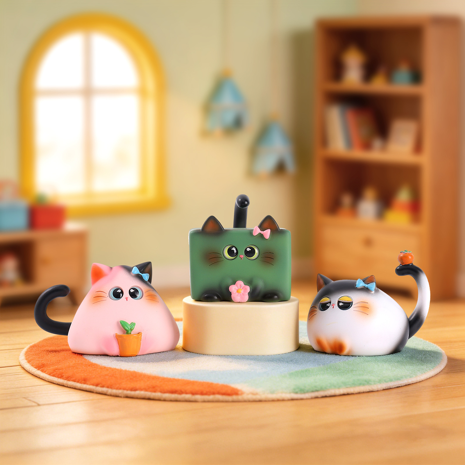 ブラインドボックス猫フィギュア樹脂製クリエイティブ漫画デスク - Resin Art Furniture のレビューと価格