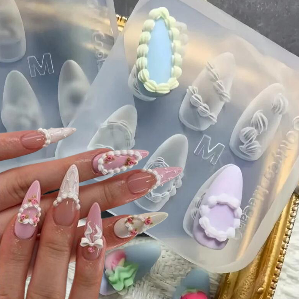 1個 3D フレンチクリームネイルアート シリコンモールド  - Resin Art Template のレビューと価格
