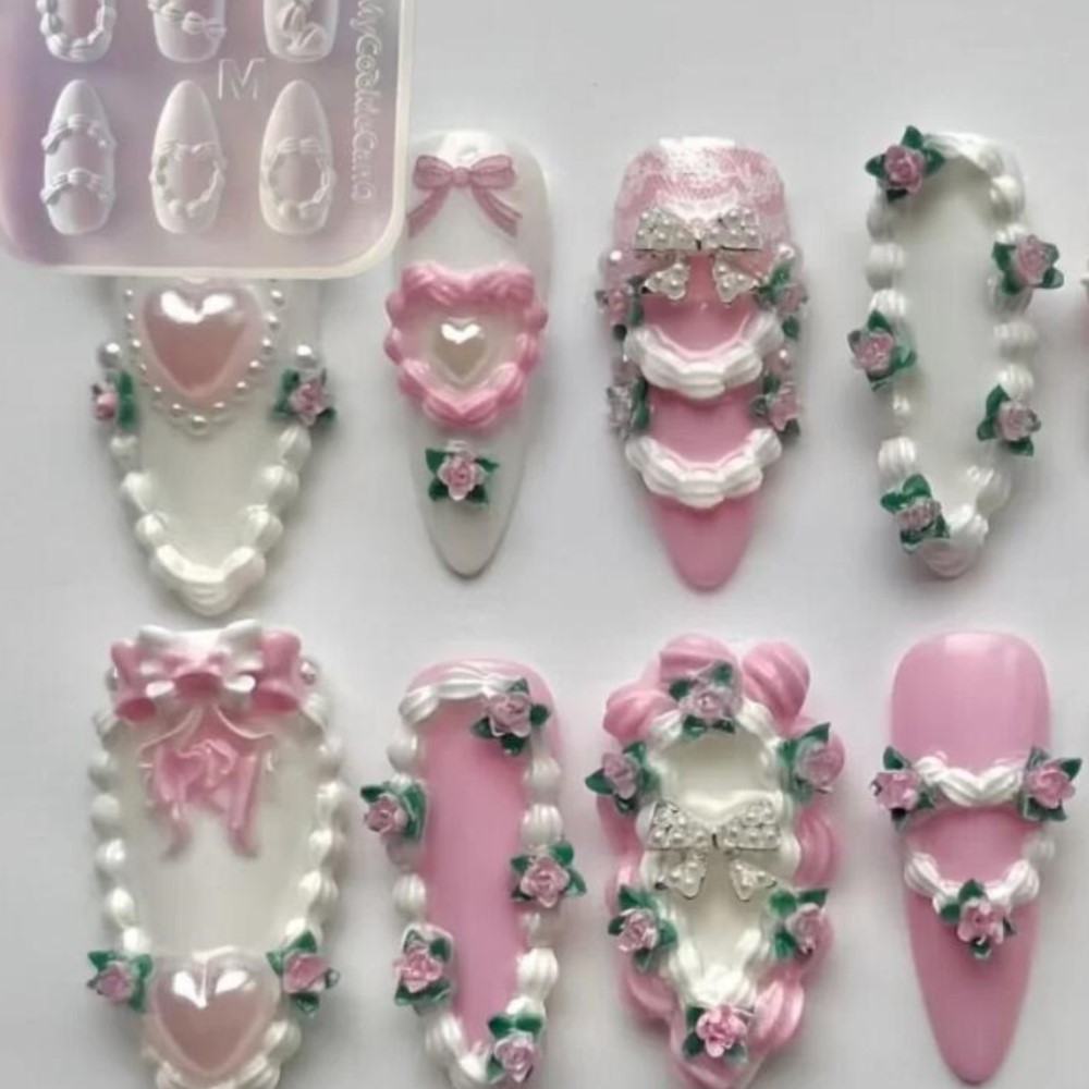 1個 3D フレンチクリームネイルアート シリコンモールド  - Resin Art Template のレビューと価格