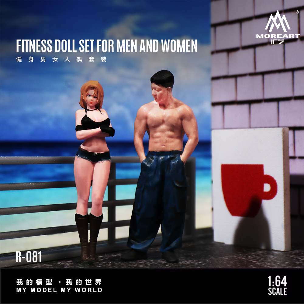 More Art 1:64 フィットネス男性と女性の樹脂製人 - Resin Art And Decor のレビューと価格