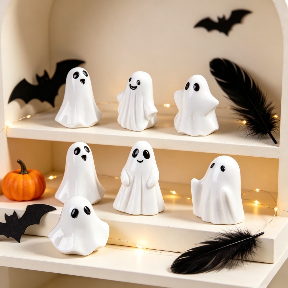 20個入り ハロウィンゴーストミニチュアデコレーション キュ - Resin Art Workshop のレビューと価格