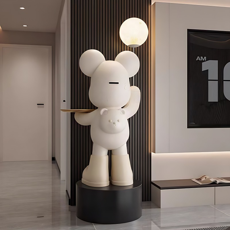 新しい暴力的な熊の大型オーナメント、リビングルームの装飾、ラ - Resin Art Furniture のレビューと価格