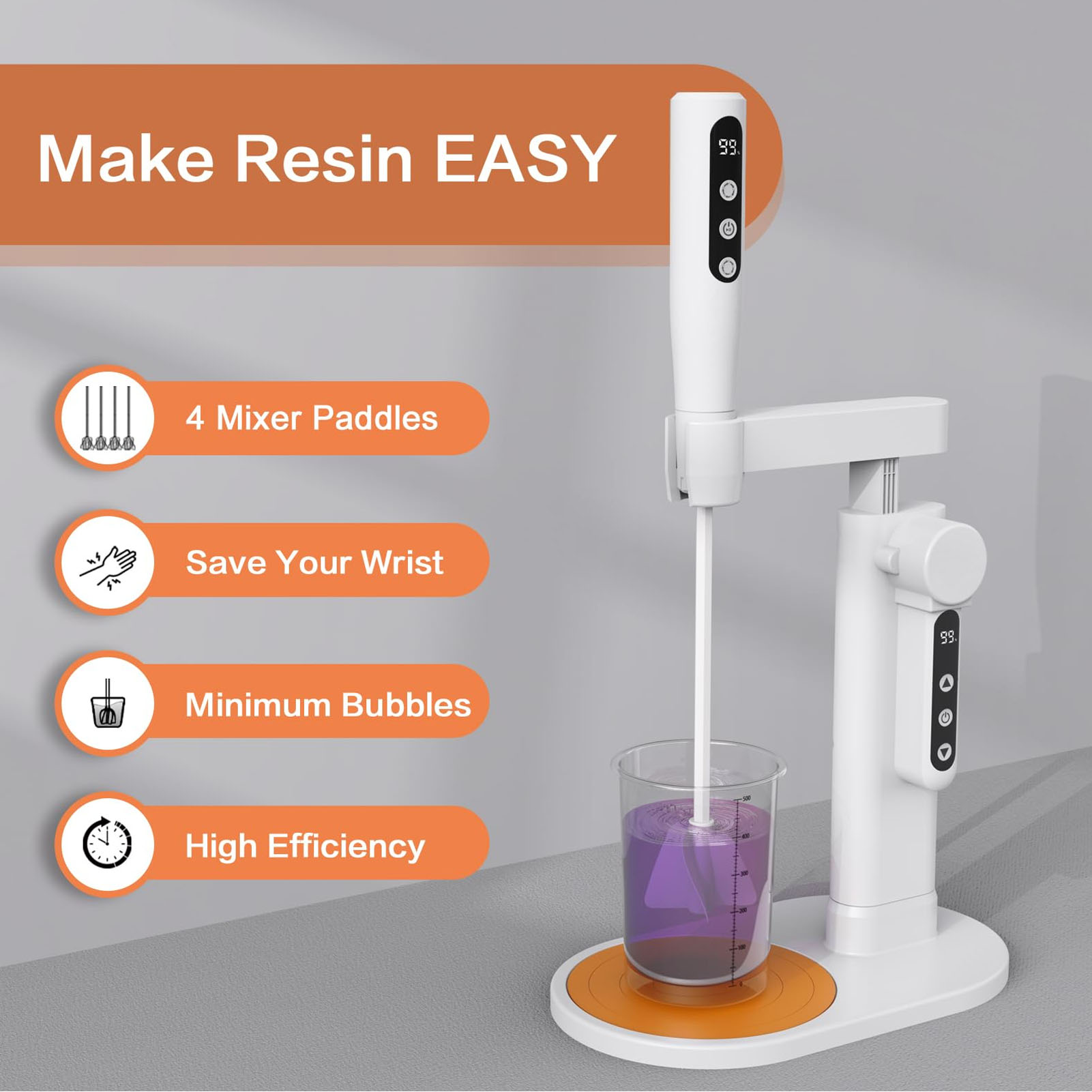 電動樹脂攪拌機 スタンド付き電動樹脂ミキサー 気泡を最小限に - Resin Art Machine のレビューと価格