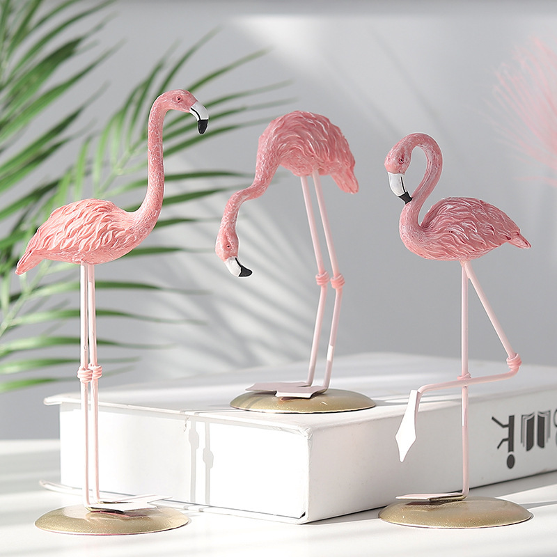 ピンクのフラミンゴの置物3個セット 熱帯鳥の卓上装飾 モダン - Resin Art Wedding Gift のレビューと価格