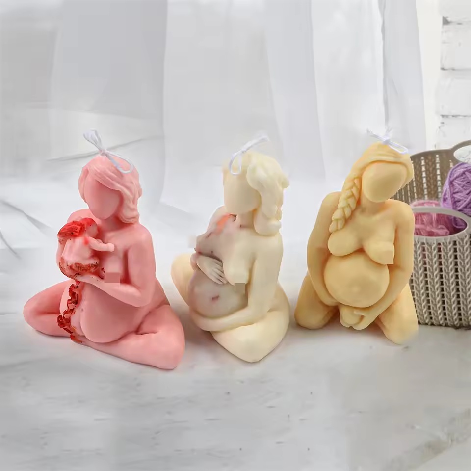 3D 母子シリコーンキャンドルモールド妊婦フィギュアエポキシ - Resin Art Furniture のレビューと価格