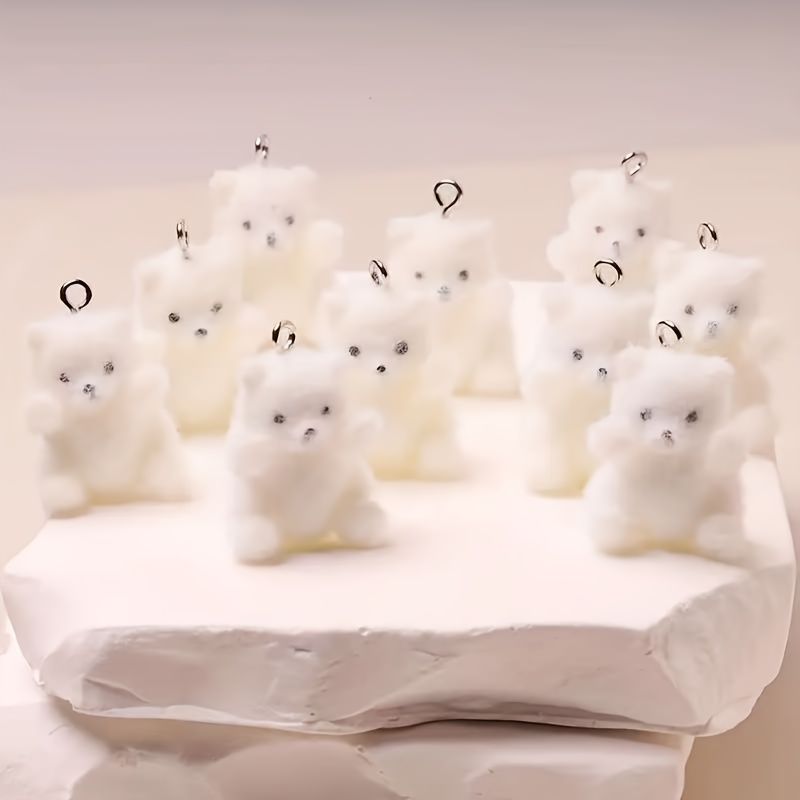 6 個シロクマ樹脂チャームクリスマス氷雪テーマペンダント D - Resin Art And Decor のレビューと価格