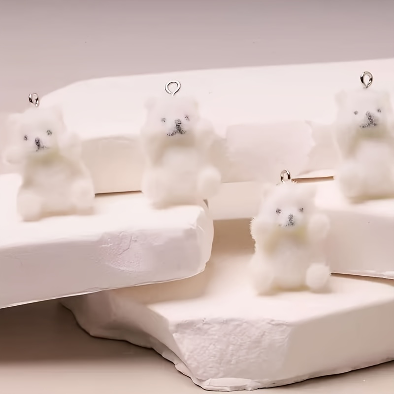 6 個シロクマ樹脂チャームクリスマス氷雪テーマペンダント D - Resin Art And Decor のレビューと価格