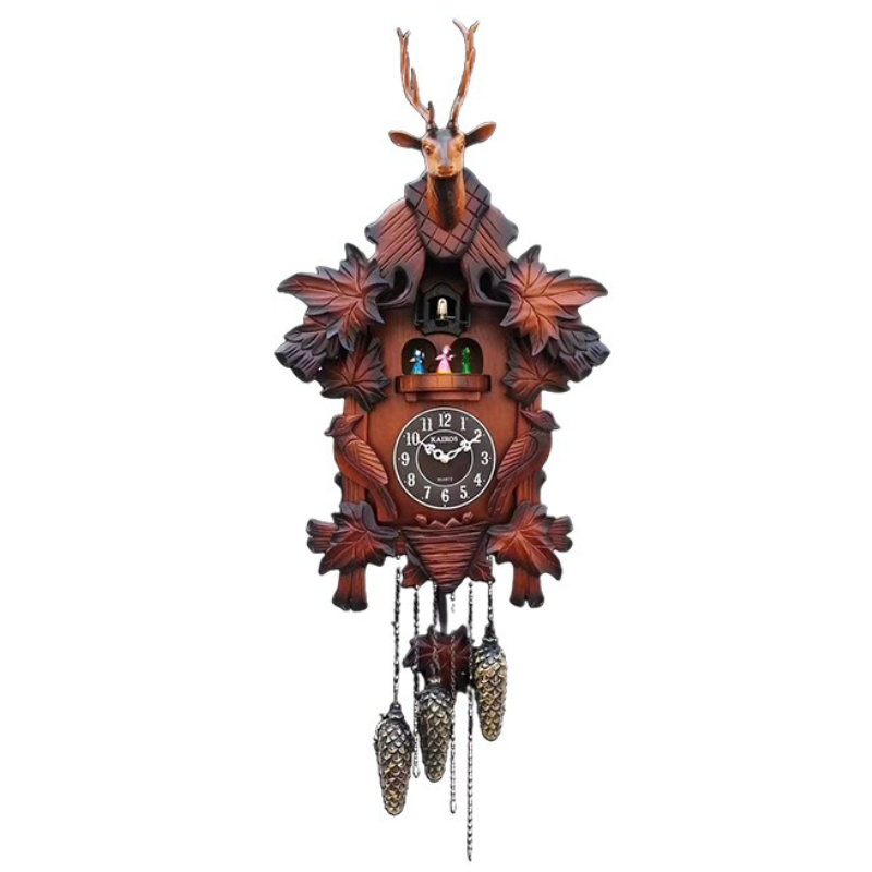 カッコー壁時計無垢材時計リビングルーム振り子時計高級大型時計 - Resin Art Clock のレビューと価格