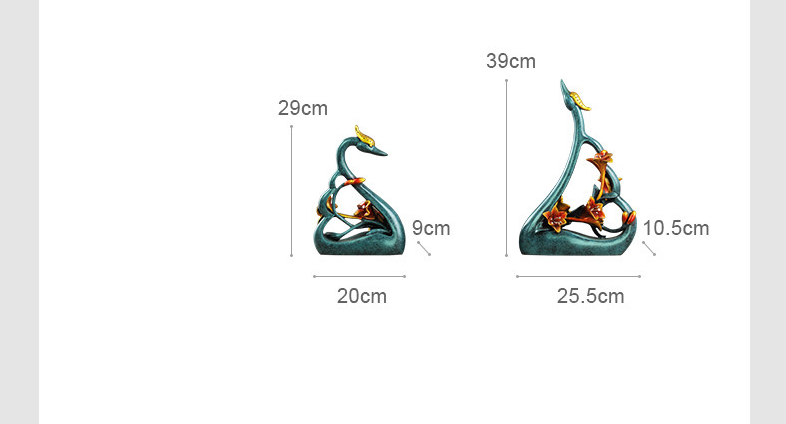 カップル白鳥愛好家アート装飾樹脂白鳥モデル像手芸彫刻リビング - Resin Art Wedding Gift のレビューと価格