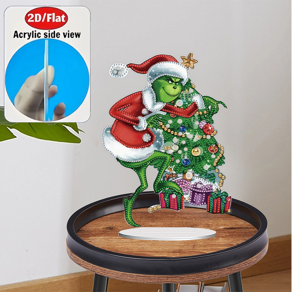 2D/フラット1個入り楽しいクリスマスグリンチアクリル製ウェ - Resin Art Glitter のレビューと価格