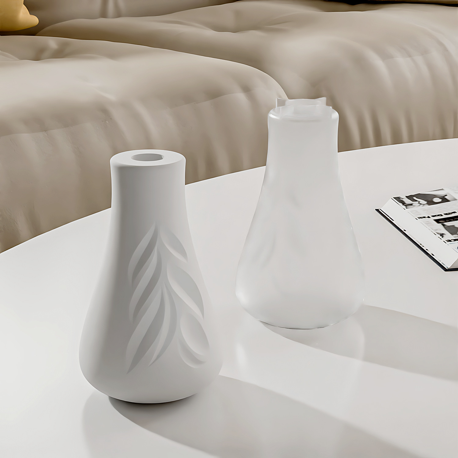 葉のテクスチャ花瓶シリコーン金型 DIY ホーム装飾細口ボト - Resin Art Bottle のレビューと価格