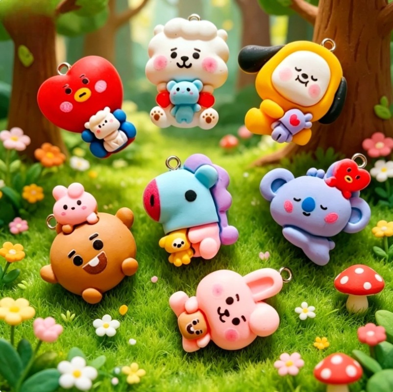 7 個 BT21 樹脂漫画チャーム DIY アクセサリークラ - Resin Art Handmade のレビューと価格