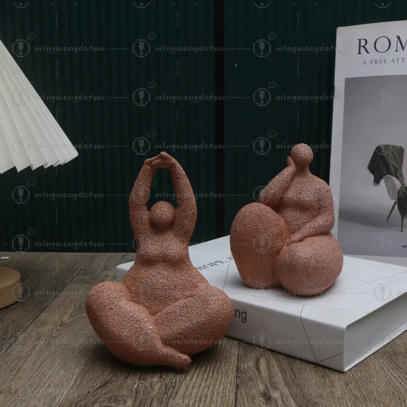 1個入り、砂岩樹脂製ぽっちゃり女性像、手作り砂岩抽象芸術、家 - Resin Art Handmade のレビューと価格