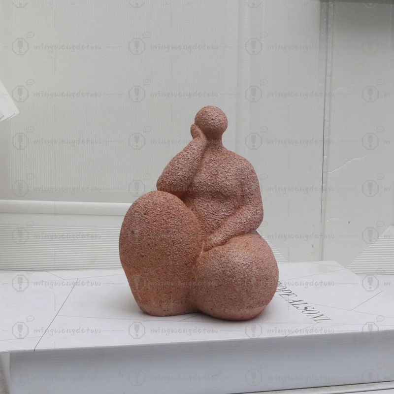 1個入り、砂岩樹脂製ぽっちゃり女性像、手作り砂岩抽象芸術、家 - Resin Art Handmade のレビューと価格