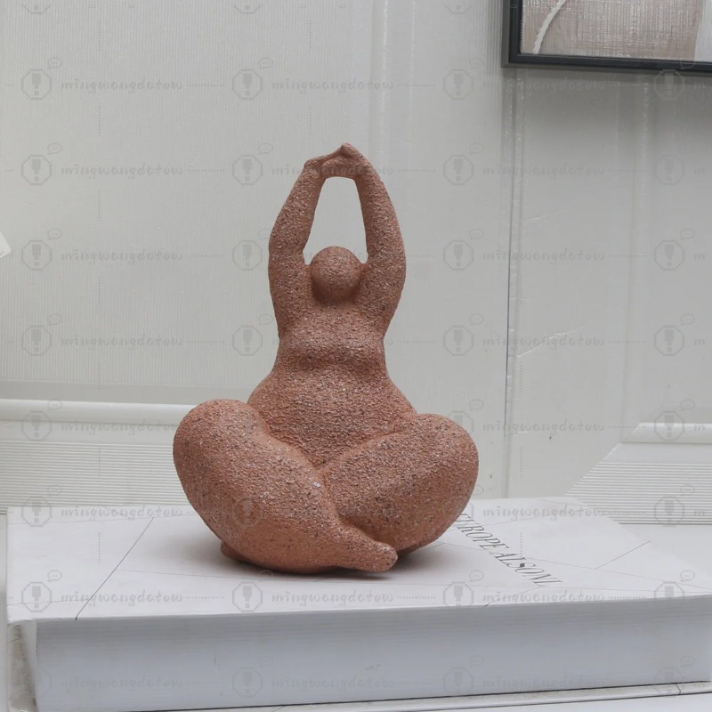 1個入り、砂岩樹脂製ぽっちゃり女性像、手作り砂岩抽象芸術、家 - Resin Art Handmade のレビューと価格