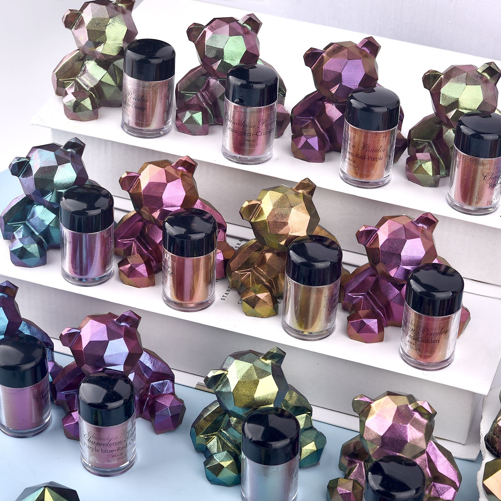 カメレオン樹脂顔料,マジック,変色,真珠光沢,パウダー,ネイ - Resin Art Glitter のレビューと価格