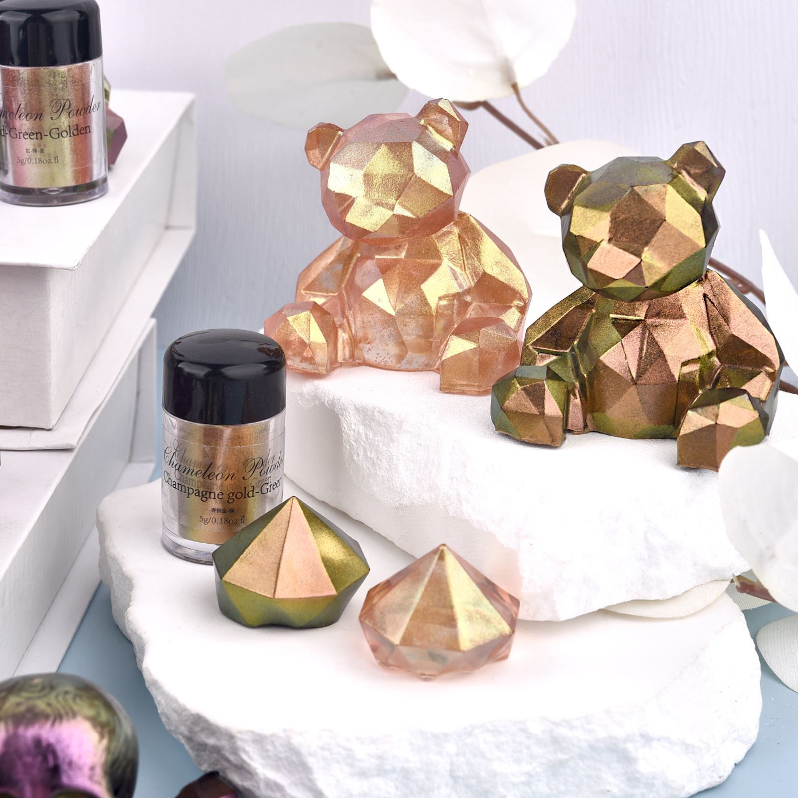 カメレオン樹脂顔料,マジック,変色,真珠光沢,パウダー,ネイ - Resin Art Glitter のレビューと価格
